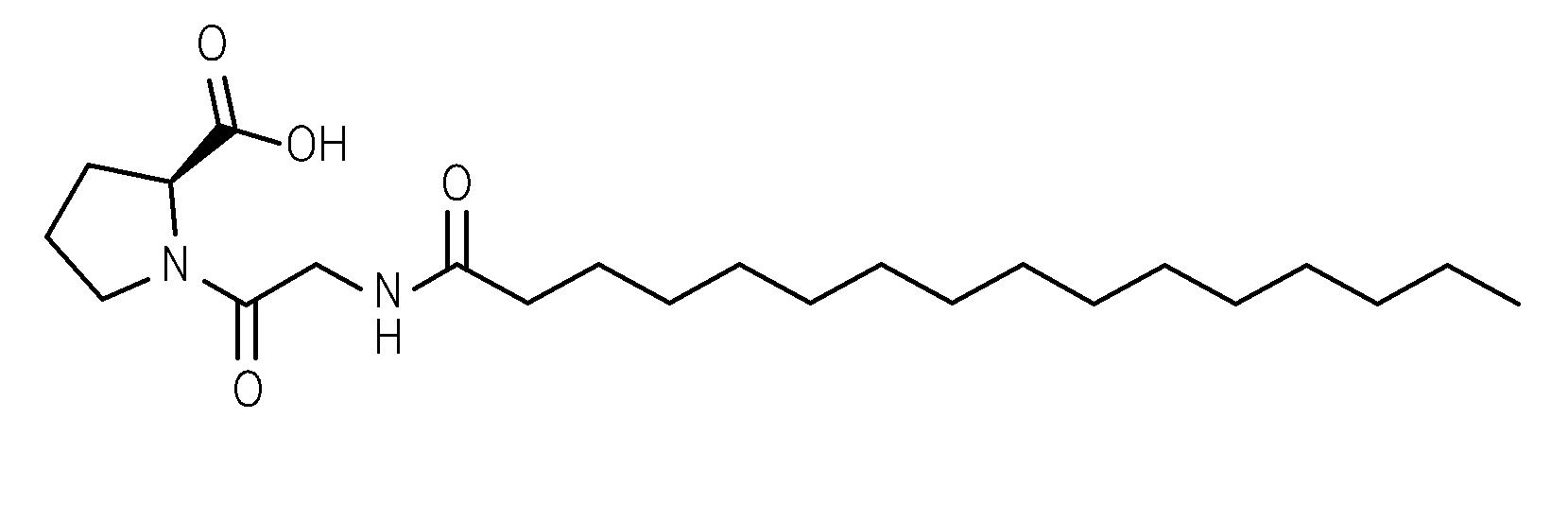 Palmitoyl glycylproline의 화학 구조