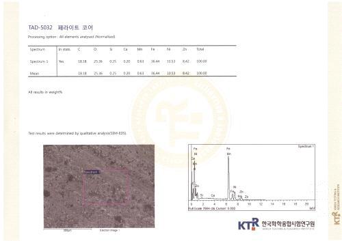 POMINI사 Sensor Rod Type Ferrite Core의 재질분석