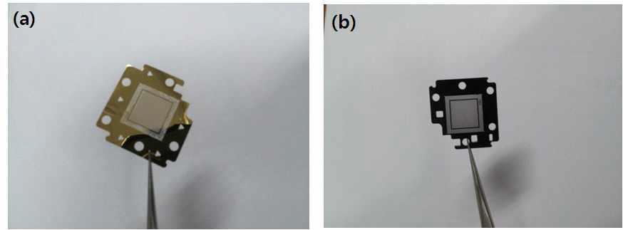 Cu film Guide plate, (b) Al Guide plate(anodizing).