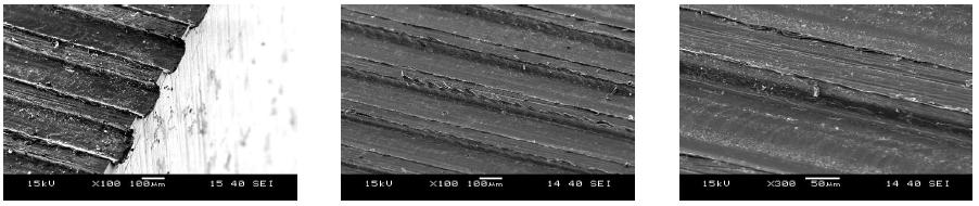 SEM images of micro feature (low temperature wet cut)with SM20C