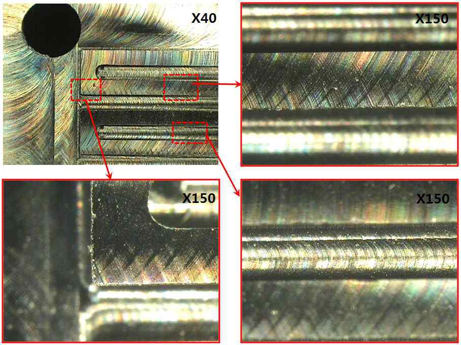Microscope images of the 500㎛×500㎛ channel core