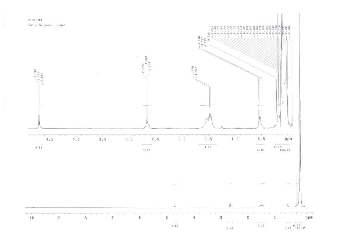 Amine(Si-NH)functional silicone fluids의 1H-NMR 스펙트럼