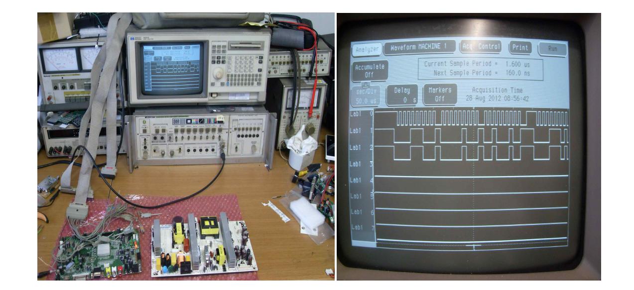 Logic Analayer를 이용해서 데이터 신호분석 중