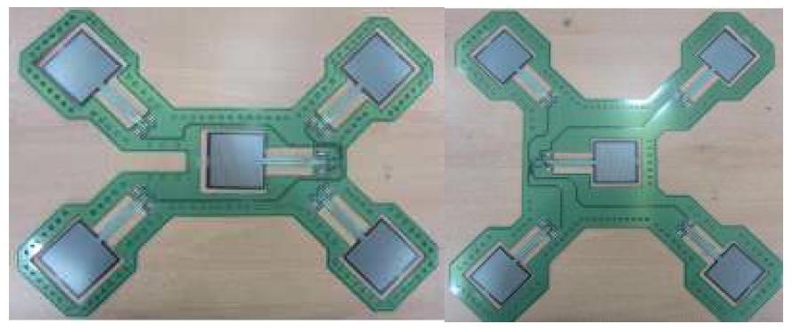 FSR 센싱 모듈의 PCB(좌 : 등판, 우 : 좌판)