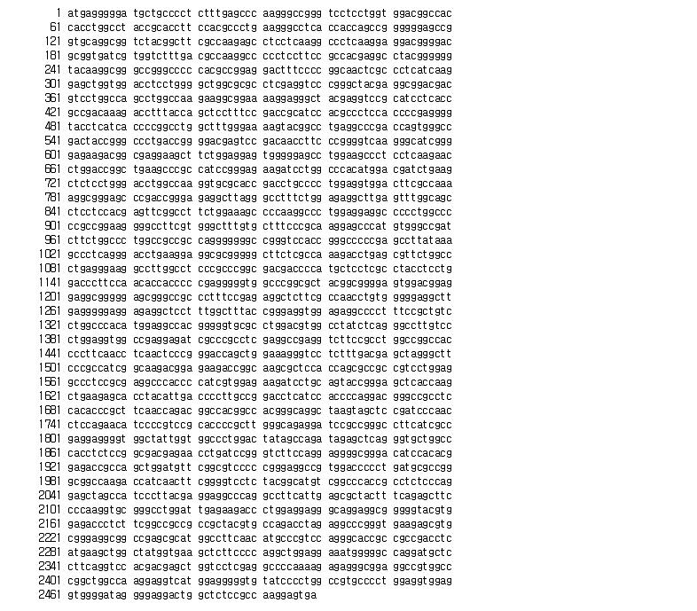 Nucleotide sequence of wild-type Taq DNA polymerase