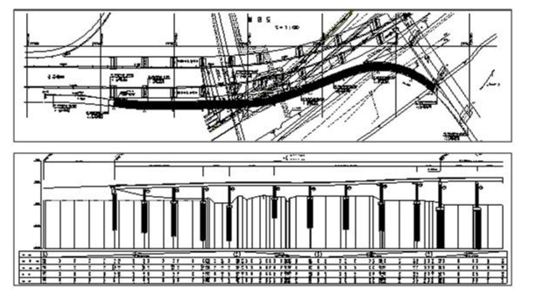 산출 도면 (1) - 교량 평면 및 종단면도
