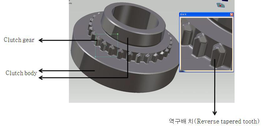 일체형 도그클러치 형상