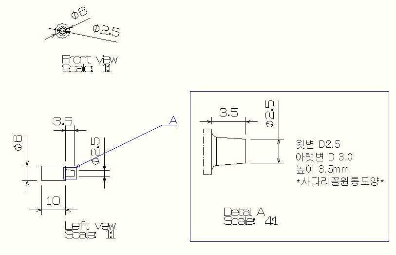 볼트 케리어 버퍼 이탈 방지핀 설계도