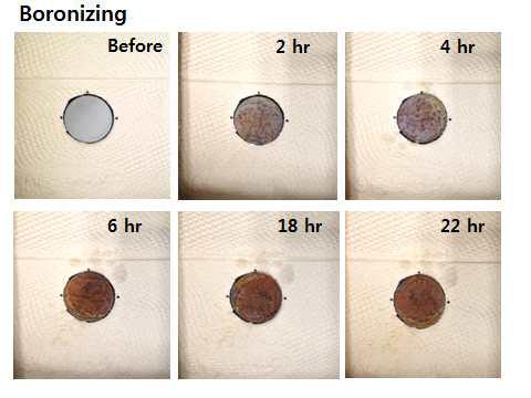950℃, 4시간 보로나이징 처리된 STS 316L 시편의 염수분무 사진