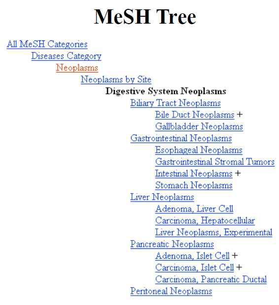 Thesauri 의 MeSH 활용 사례