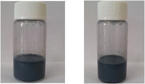 ‘가’의 방법으로 제조된 복합 코팅액(왼쪽)과 ‘나’의 방법으로 제조된 복합 코팅액(오른쪽)