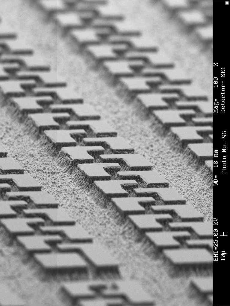 RIE etching 된 surface roughness SEM 사진