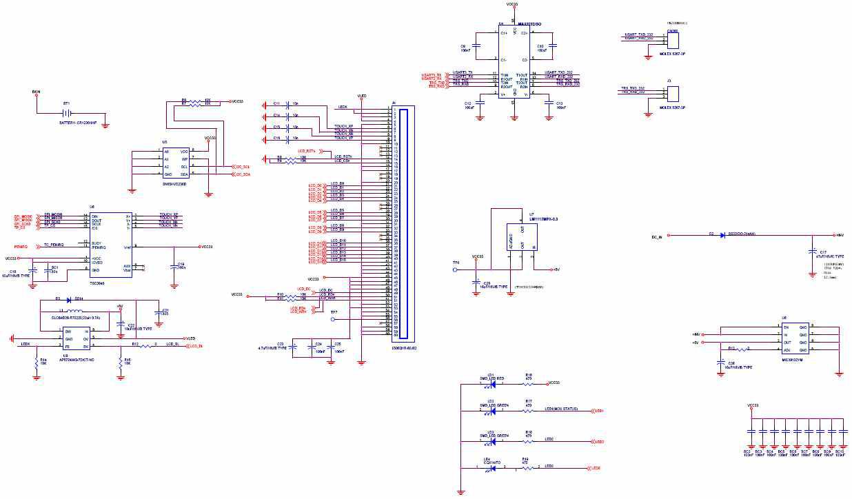 M2M Gateway 회로도-2(Touch Screen/LCD/UART Interface 및 전원부)