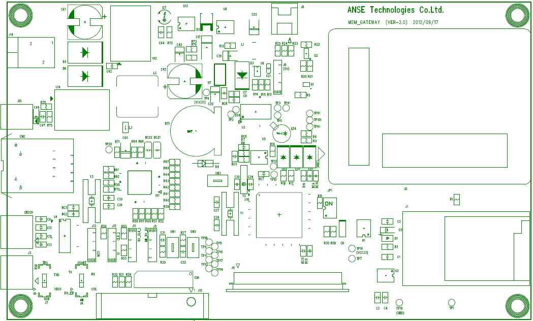 M2M Gateway PCB 조립용 부품 배치도