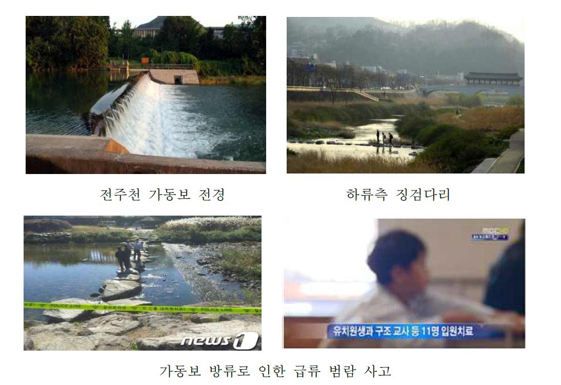 전주천 가동보 사고 사례 (2012년 11월 01일, MBC 뉴스)