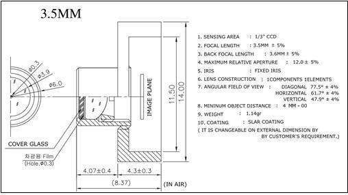 렌즈 P351012AD Spec.