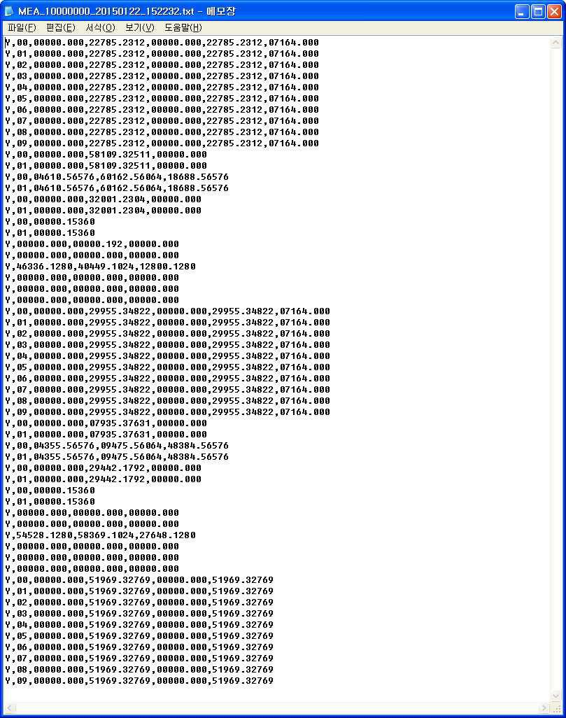 손실 측정부 소켓 서버 프로그램 자료 구조 화면
