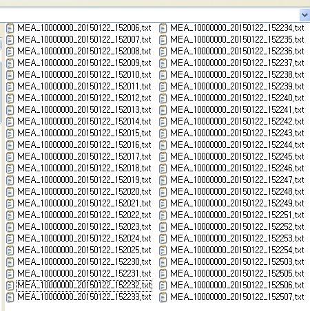 손실 측정부 소켓 서버 프로그램의 생산 파일 화면