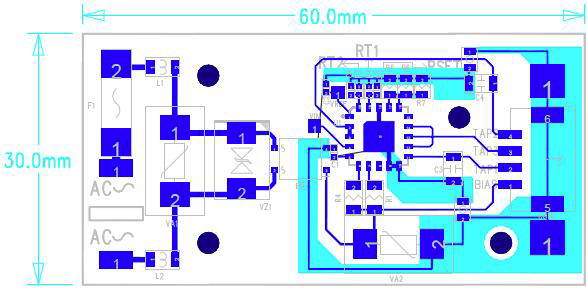 디밍 기능이 없는 PSU의 FR4 PCB