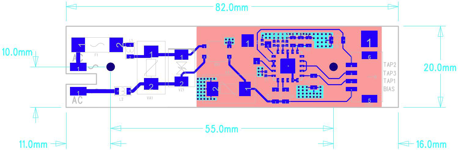 30W AC 직결형 LED 조명등용 일체형 PCB