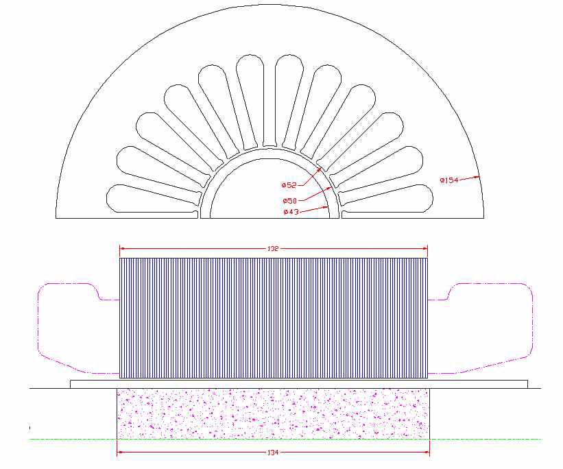 Radial and Axial Dimensions of Synchronous Motor