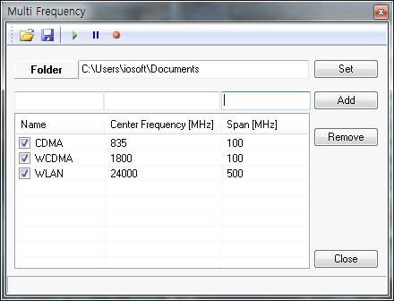 Multi Frequency Menu 화면