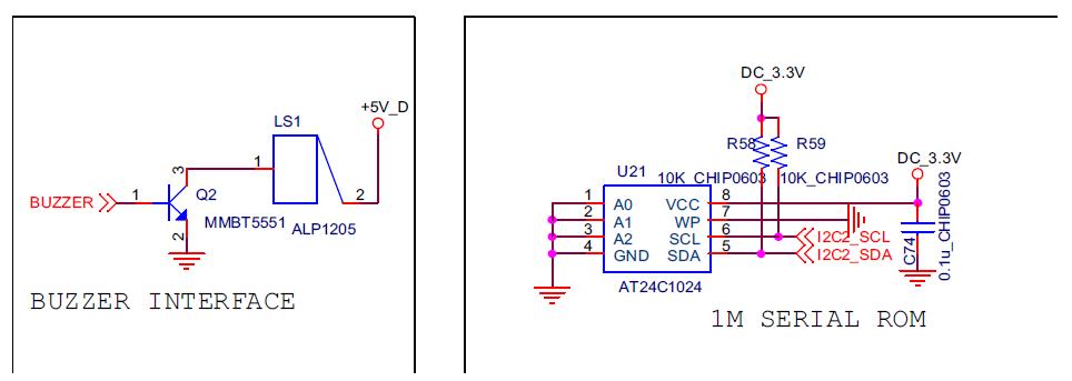 부저, 외부 저장메모리(EEPROM) 회로도