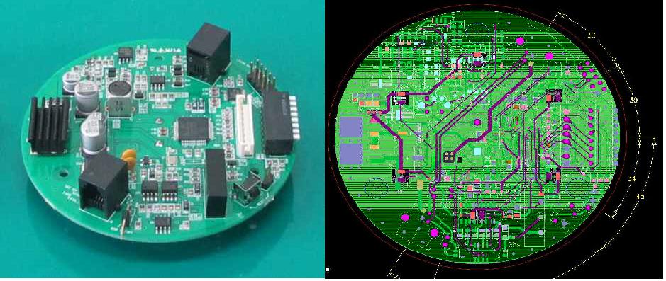 초음파 주차검지센서 실물 및 PCB Design