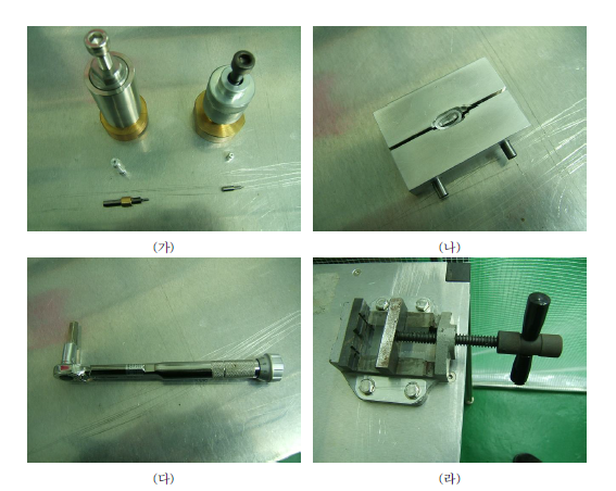 Cathode pellet press 과정에 사용되는 주요 장비 및 부품들