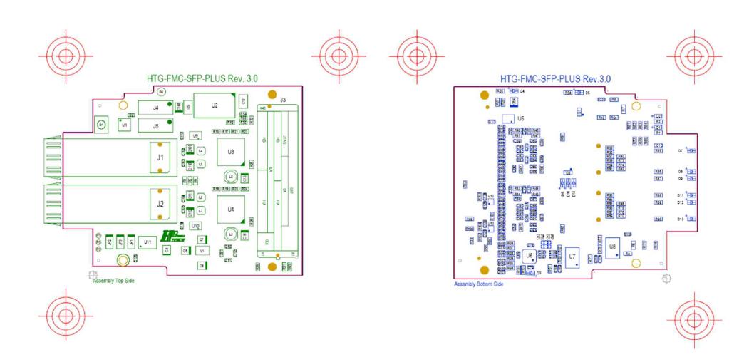 2xSFP+ FMC Module 부품배치도