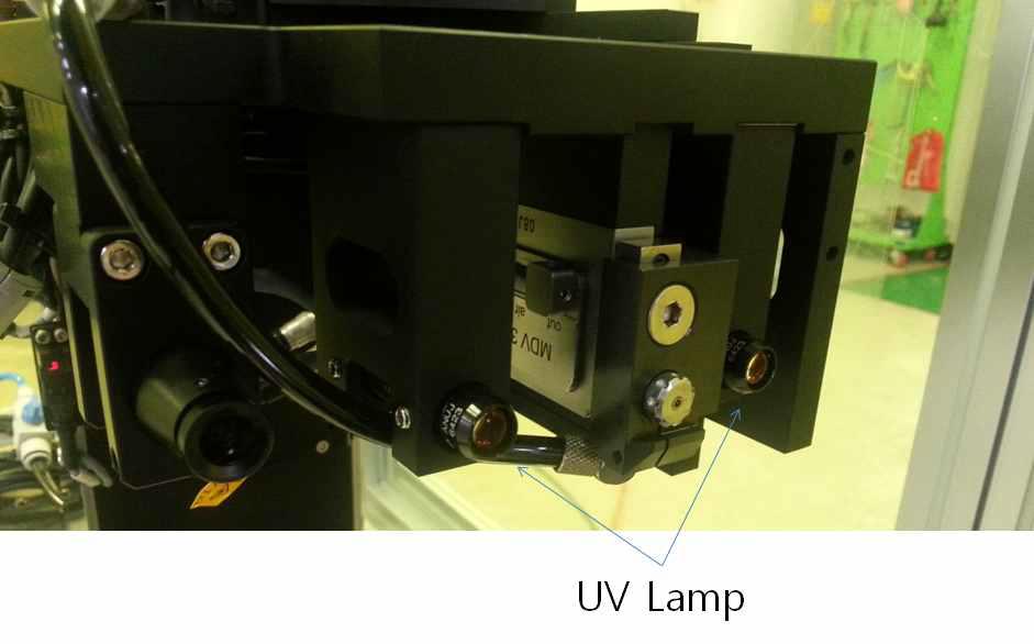 UV Lamp가 장착된 Dispensing Head