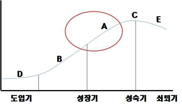 수행기술의 기술수명 주기상 위치