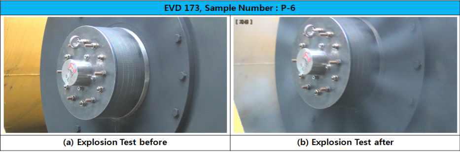 Sample P-3-1, 폭발 시험 전·후