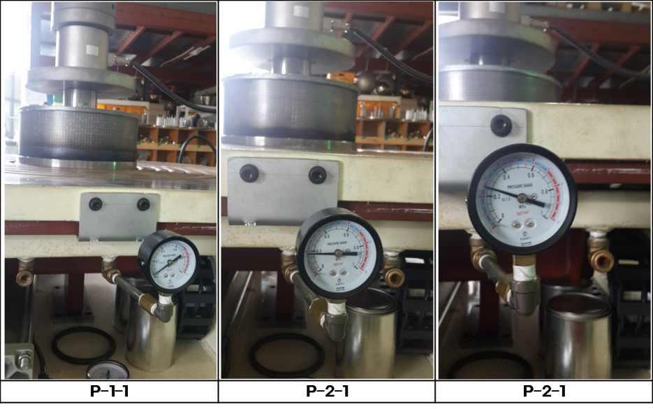 2차 폭발 시험 후 Sample P-1-1, P-2-1, P-3-1의 하중 측정