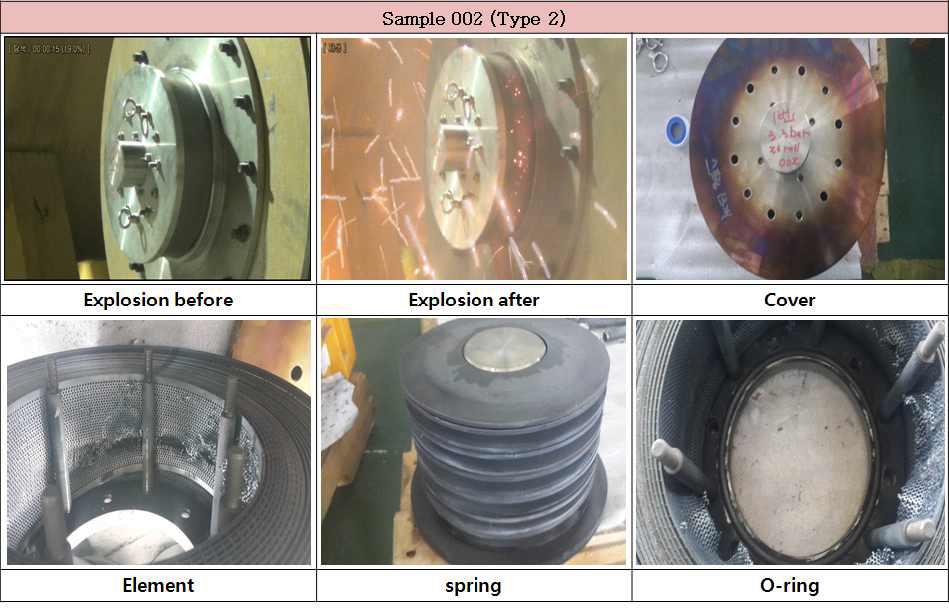 Sample 002 (Type 2) 폭발 시험