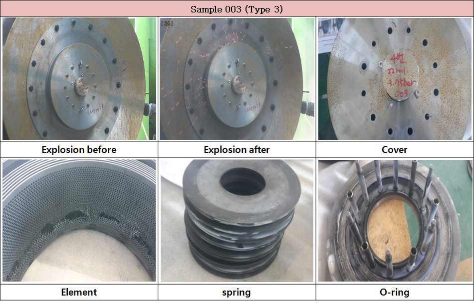 Sample 003 (Type 3) 폭발 시험