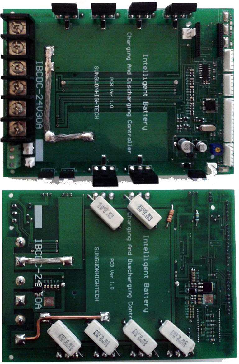 배터리 충방전 제어 모듈 PCB (앞면, 뒷면)