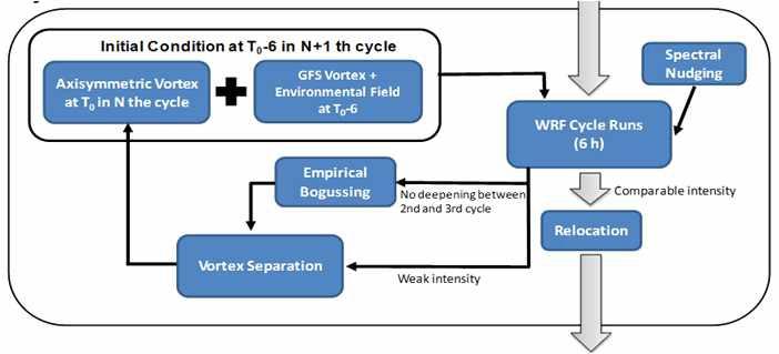 Dynamical initialization procedures in the WRF-based typhoon model