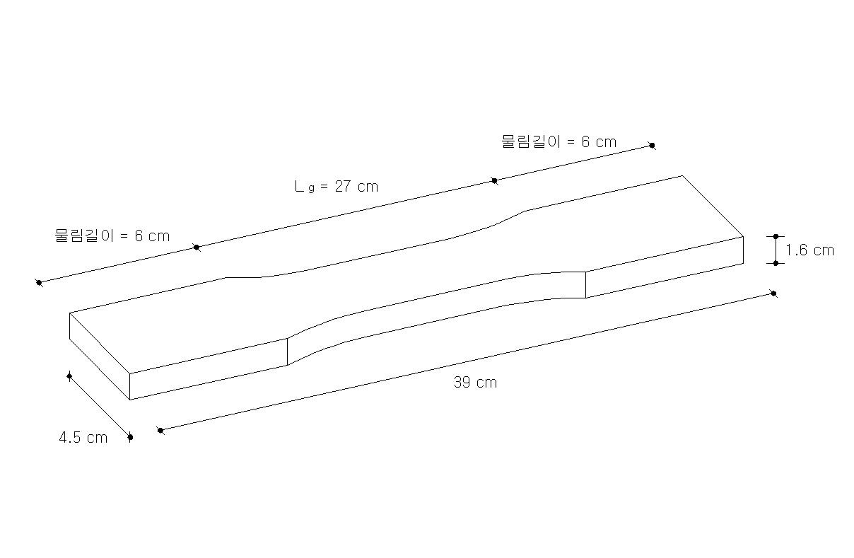 강축방향 피로 시험편의 형상