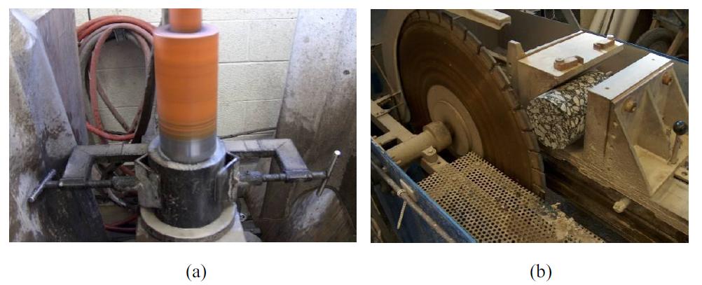 Creating uniform air voids: (a) coring; and (b) cutting