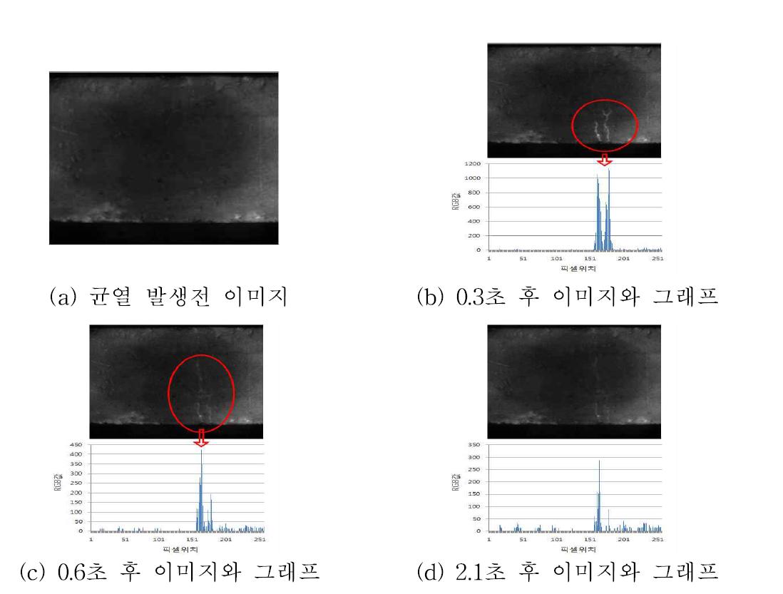 추출한 이미지와 RGB값과 픽셀 위치의 관계 그래프