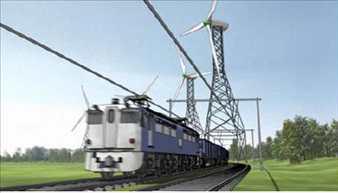 네덜란드 철도 선로변 주변 풍력 발전기