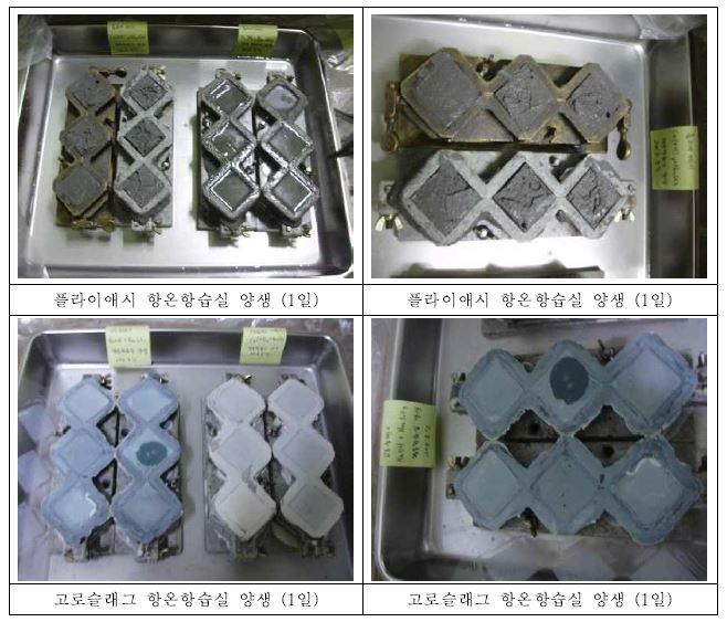 페이스트 2차 배합 실험 (23˚C 상온양생 조건)