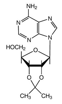2′,3′-O-Isopropylideneadenosine의 구조