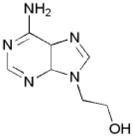 9-(2-hydroxyethyl)adenine의 구조