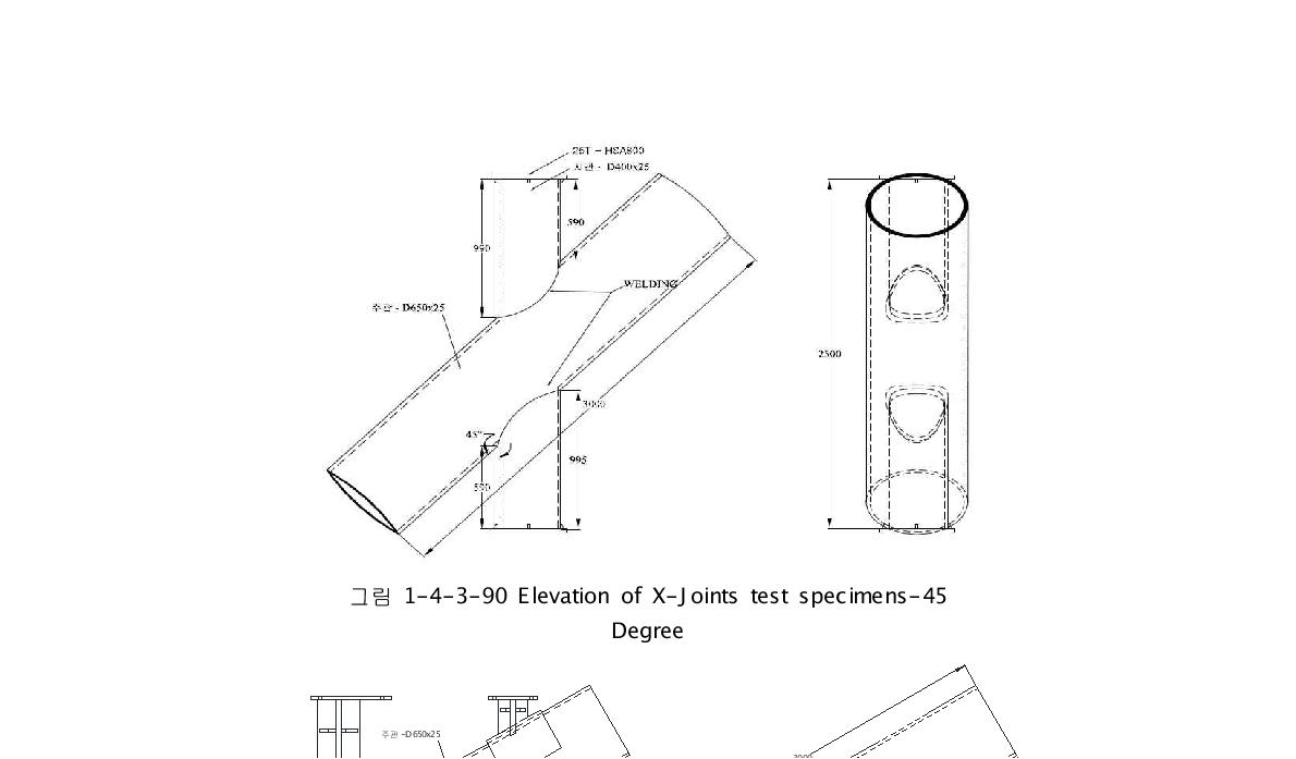 Elevation of X-Joints test specimens-45