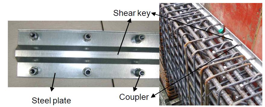 Assembly of Steel Plate for Re-bar connection
