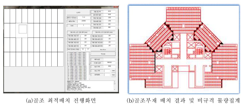 골조부재 최적화 결과