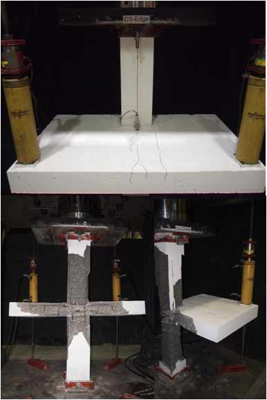 Edge 기둥-슬래브 접합부 파괴 양상