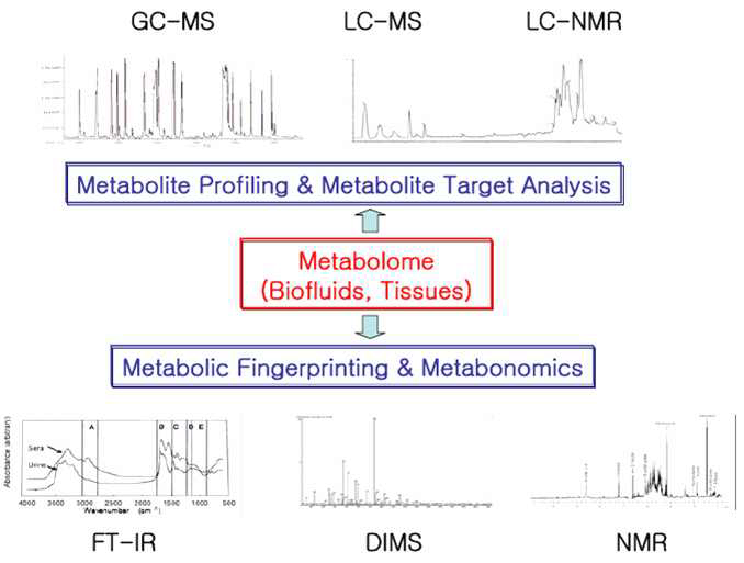 대사체학 두 가지 연구분야: metabolite profiling vs fingerprinting